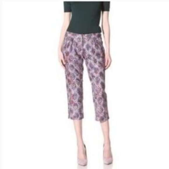 Gregory Parkinson Floral Lace Pleated Cropped Pant